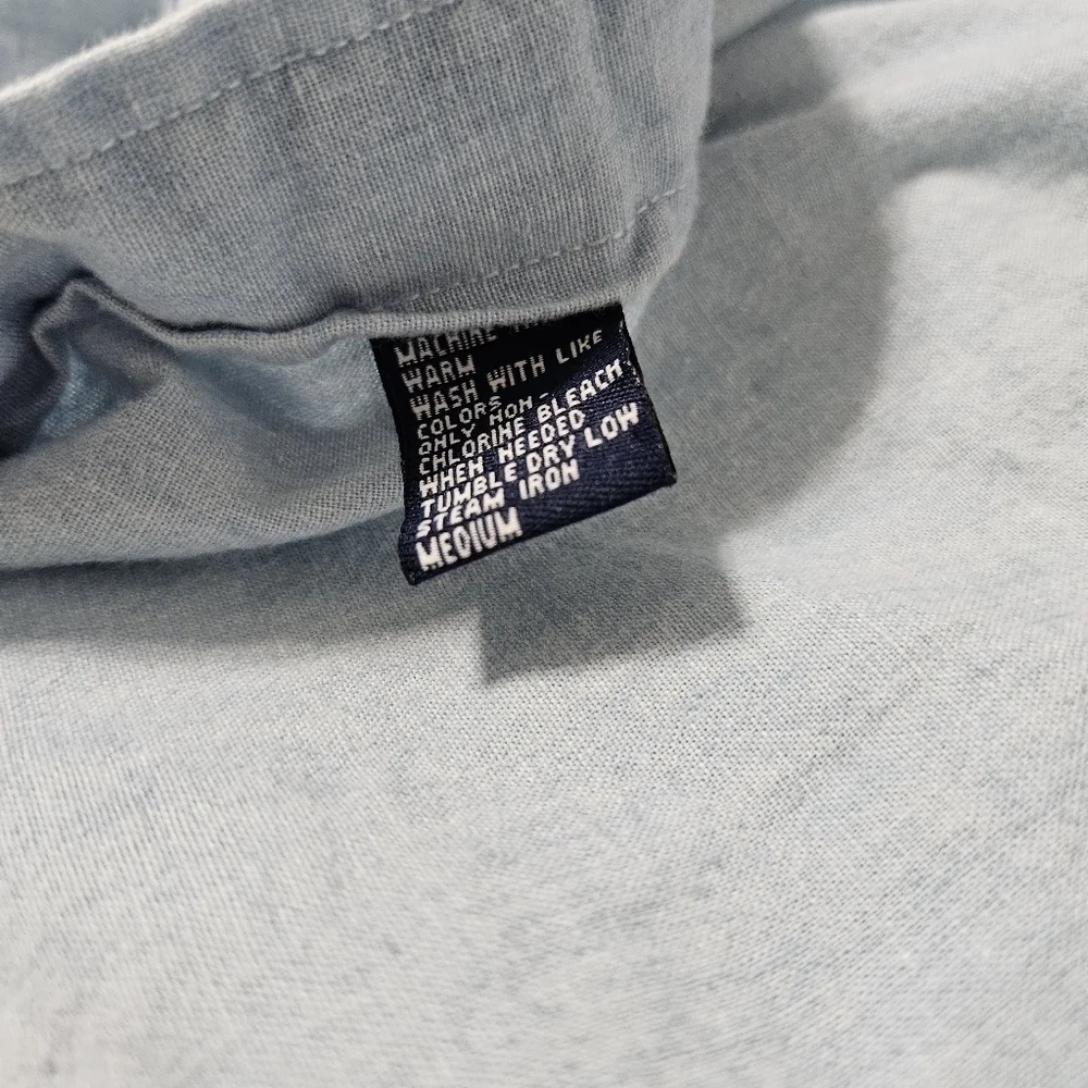 RARE 90s Vintage Polo Sport Chambray Color Block Button Up Shirt Mens XXL B22